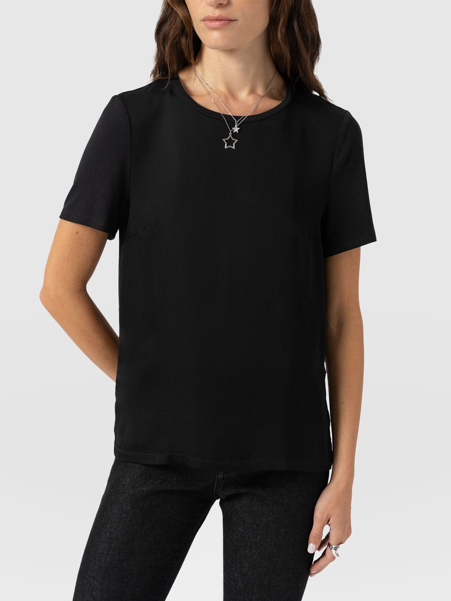 Rayner Contrast Tee Black - Women's T-Shirts | Saint + Sofia® US